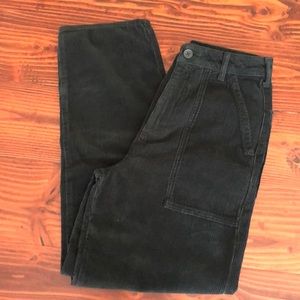 Topshop dark green corduroys womens US 6/UK 10 NWT